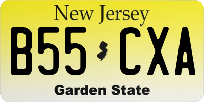 NJ license plate B55CXA