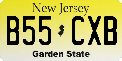 NJ license plate B55CXB