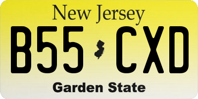 NJ license plate B55CXD