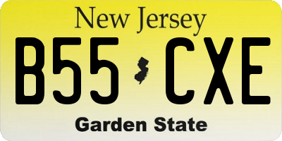 NJ license plate B55CXE