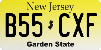 NJ license plate B55CXF