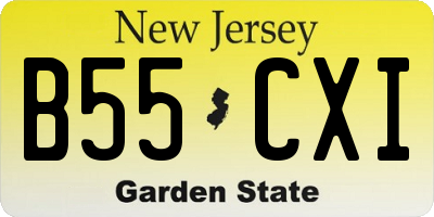 NJ license plate B55CXI