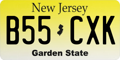 NJ license plate B55CXK