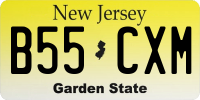 NJ license plate B55CXM