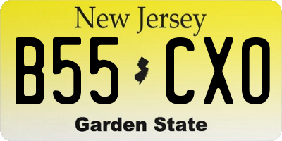 NJ license plate B55CXO