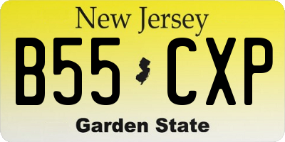 NJ license plate B55CXP