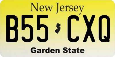 NJ license plate B55CXQ