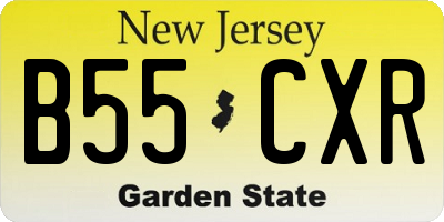 NJ license plate B55CXR