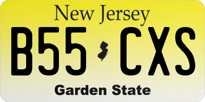 NJ license plate B55CXS