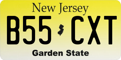 NJ license plate B55CXT
