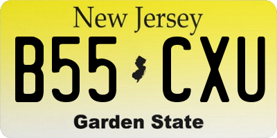 NJ license plate B55CXU