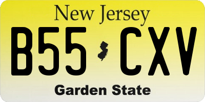NJ license plate B55CXV