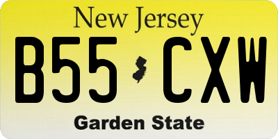 NJ license plate B55CXW