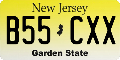 NJ license plate B55CXX