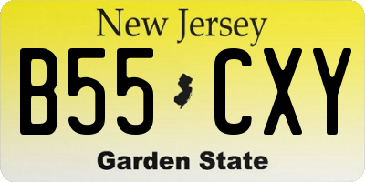 NJ license plate B55CXY