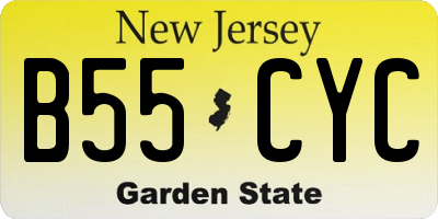NJ license plate B55CYC