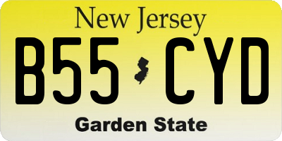 NJ license plate B55CYD