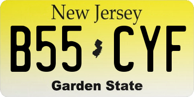 NJ license plate B55CYF