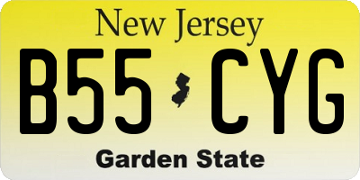 NJ license plate B55CYG