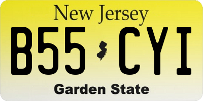 NJ license plate B55CYI