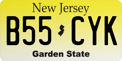 NJ license plate B55CYK