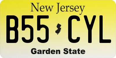 NJ license plate B55CYL