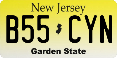 NJ license plate B55CYN
