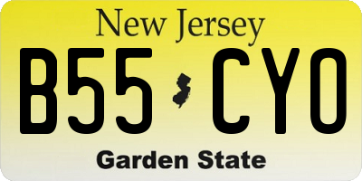 NJ license plate B55CYO
