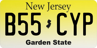NJ license plate B55CYP
