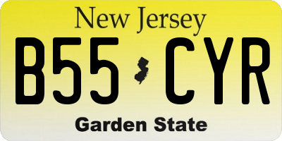NJ license plate B55CYR