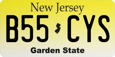 NJ license plate B55CYS