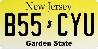 NJ license plate B55CYU