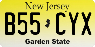 NJ license plate B55CYX