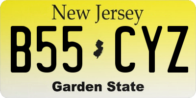 NJ license plate B55CYZ