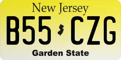 NJ license plate B55CZG