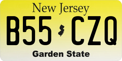 NJ license plate B55CZQ