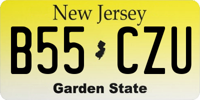 NJ license plate B55CZU