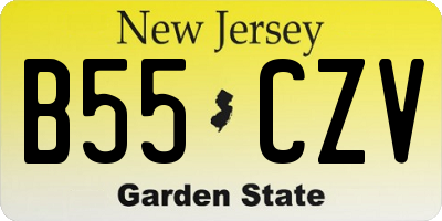 NJ license plate B55CZV