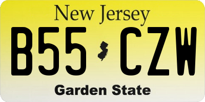 NJ license plate B55CZW