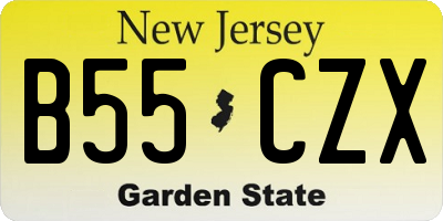 NJ license plate B55CZX
