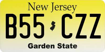 NJ license plate B55CZZ