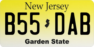 NJ license plate B55DAB