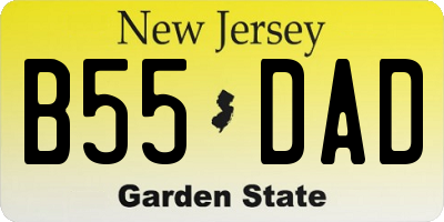 NJ license plate B55DAD