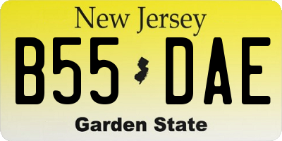 NJ license plate B55DAE