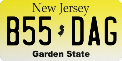 NJ license plate B55DAG