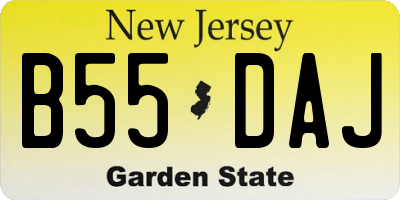 NJ license plate B55DAJ