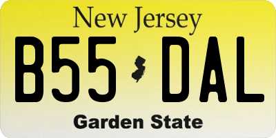 NJ license plate B55DAL