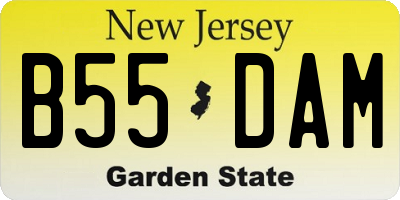 NJ license plate B55DAM