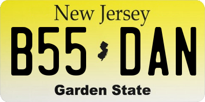 NJ license plate B55DAN
