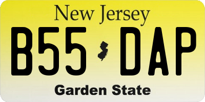 NJ license plate B55DAP